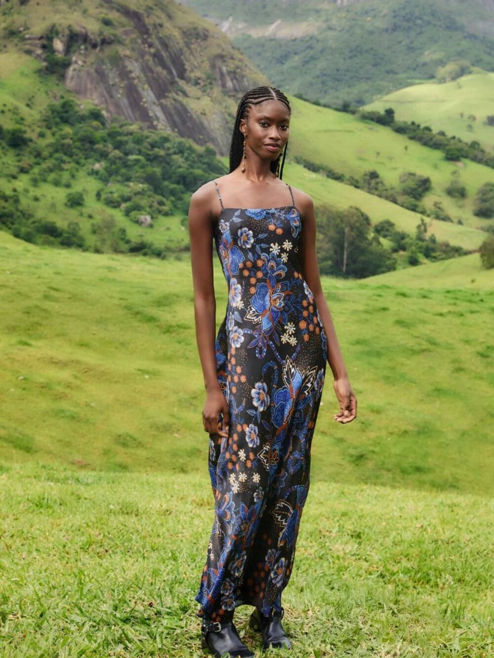 NWT L FARM Rio Snakes Bouquet Maxi Slip Dress - Picture 5 of 12